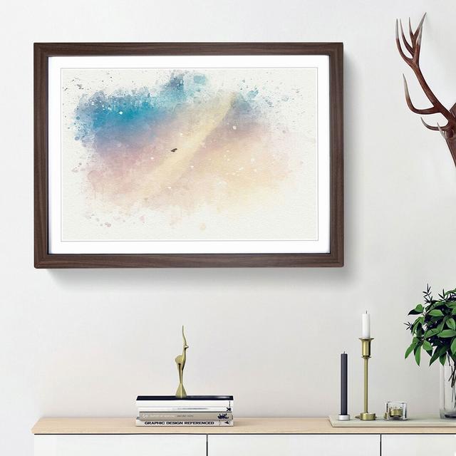 Bird in a Colourful Sky in Abstract - Picture Frame Graphic Art Print East Urban Home Frame Option: Walnut Framed, Size: 27cm H x 36cm W x 2cm D on Productcaster.