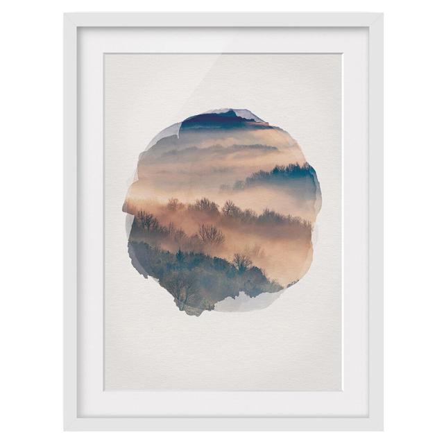 Fog at Sunset - Picture Frame Graphic Art Union Rustic Size: 100cm H x 70cm W x 2cm D, Frame Option: White Framed on Productcaster.