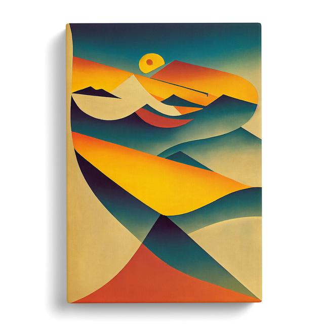 Wonderful Sunset Abstract - Wrapped Canvas Print George Oliver Size: 60cm H x 40cm W x 3cm D on Productcaster.