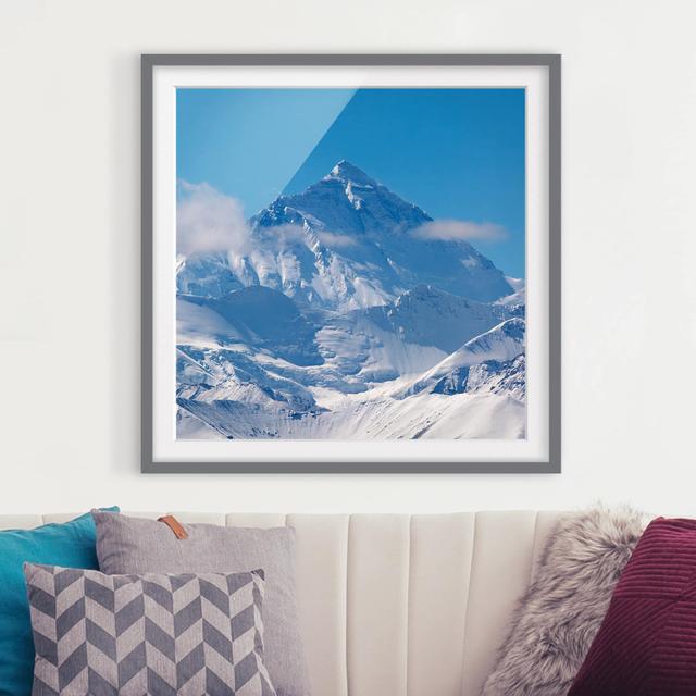 Gerahmtes Poster Mount Everest East Urban Home Größe: 70 cm H x 70 cm B, Rahmenoptionen: Mattes Grau on Productcaster.