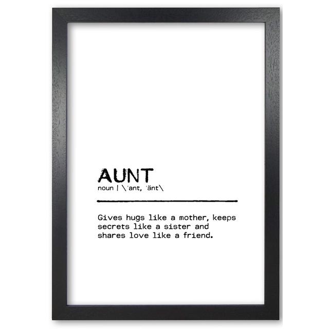 Aunt Friend - Print East Urban Home Format: Black Grain Frame, Size: 60 cm H x 42 cm W x 5 cm D on Productcaster.