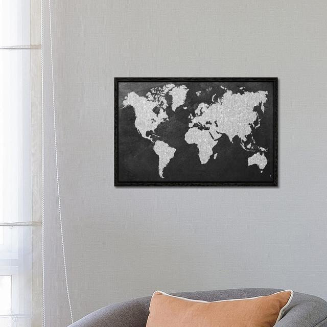 Grey Map by Natasha Wescoat - Gallery-Wrapped Canvas Giclée on Canvas Trent Austin Design Format: Black Framed, Size: 45.72cm H x 66.04cm W x 3.81cm D on Productcaster.