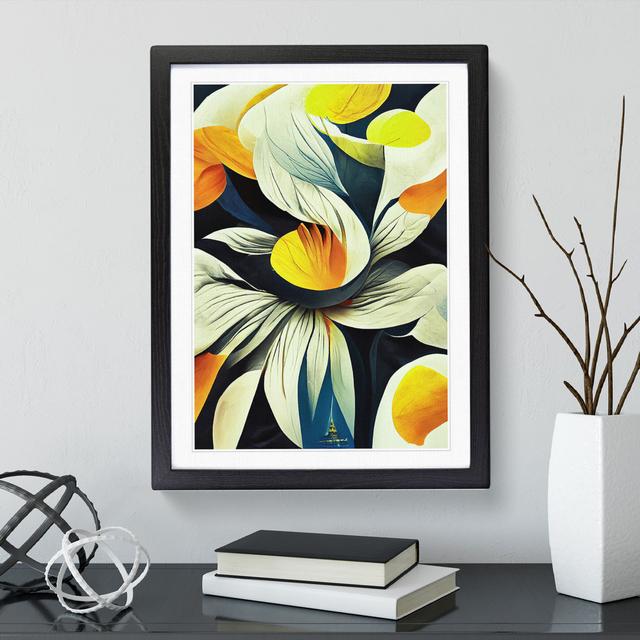 XC1022-378X Abstract Painting Flowers No.5 - Print on Canvas Marlow Home Co. Format: Black Framed, Size: 34cm H x 25cm W x 3cm D on Productcaster.