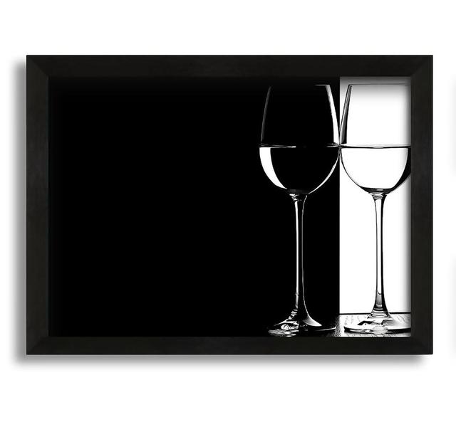 Black And White Glasses - Single Picture Frame Print on Canvas Canora Grey Format: Grey Framed Paper, Size: 60cm H x 84cm W x 1.5cm D on Productcaster.