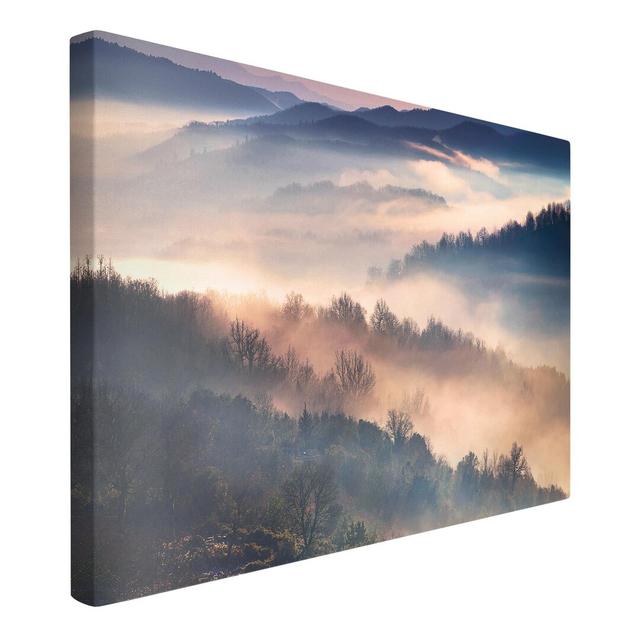 Fog at Sunset - Wrapped Canvas Art Prints Union Rustic Format: 260g/m² Canvas, Size: 60cm H x 90cm W on Productcaster.