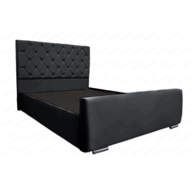 Theirry Tufted Bed Frame Brayden Studio Size: Single (3'), Colour: Steel on Productcaster.