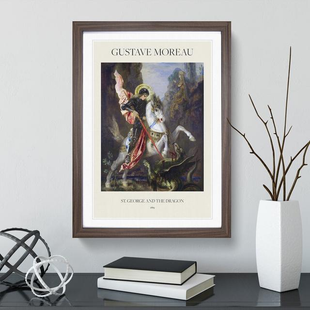 St George and the Dragon by Gustave Moreau - Picture Frame Graphic Art East Urban Home Frame Option: Walnut Framed, Size: 48cm H x 36cm W x 2cm D on Productcaster.