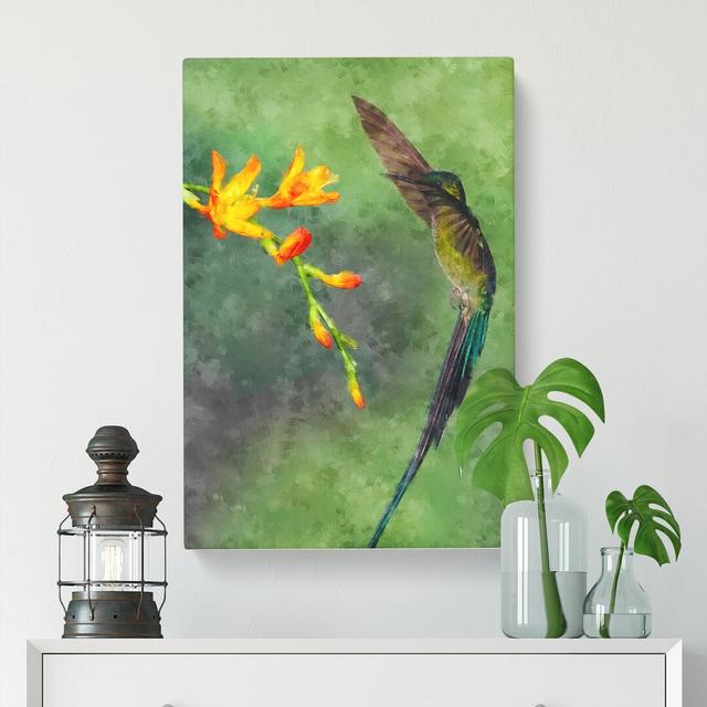 Hummingbird - Wrapped Canvas Painting East Urban Home Size: 50cm H x 35cm W x 3cm D on Productcaster.