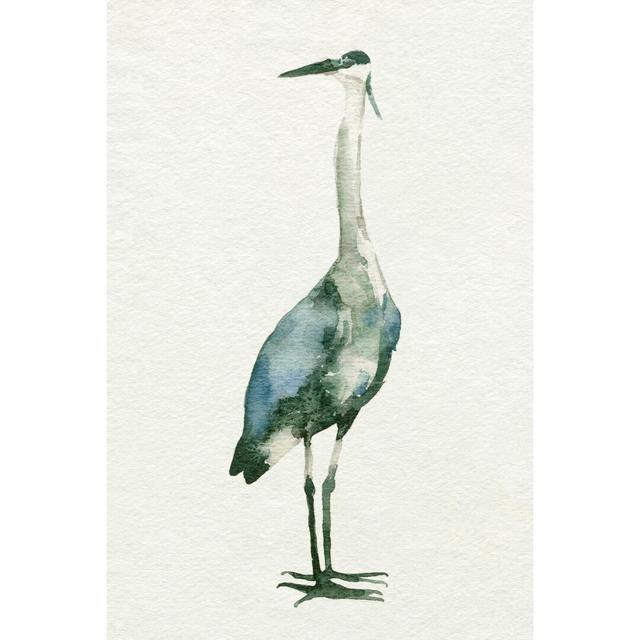 Deep Blue Heron II by Emma Caroline - Wrapped Canvas Painting Highland Dunes Size: 46cm H x 30cm W on Productcaster.