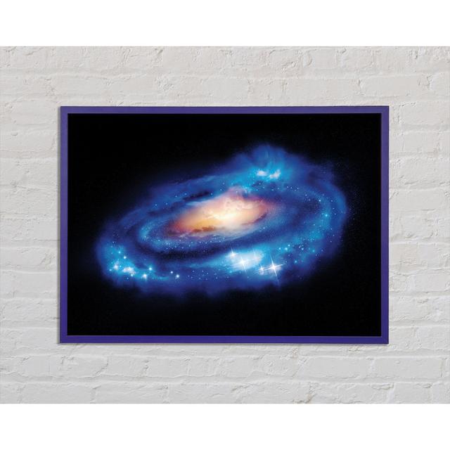 Blue Star Explosion Framed Print Brayden Studio Size: 21cm H x 29.7cm W x 2cm D on Productcaster.