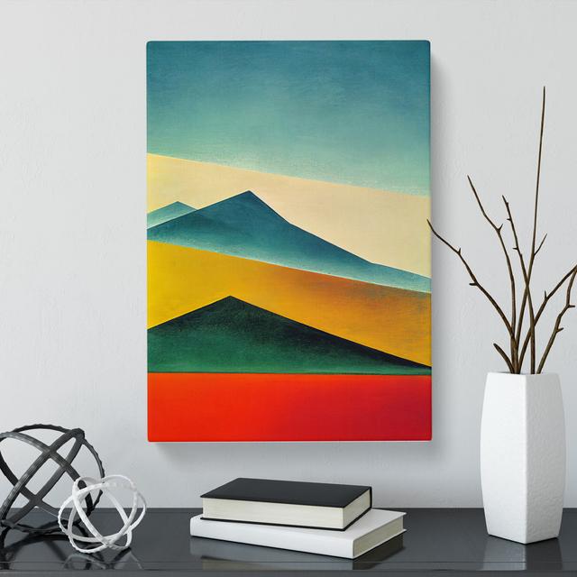 Mountain Abstract Layers - Wrapped Canvas Graphic Art Alpen Home Size: 50cm H x 35cm W x 3cm D on Productcaster.