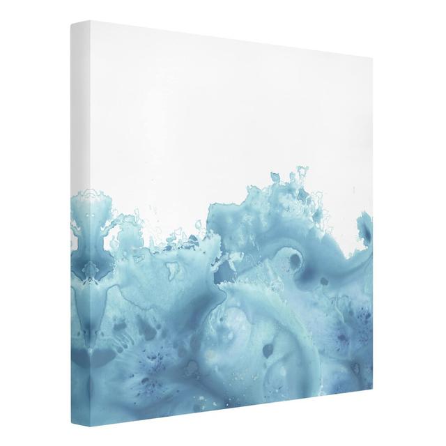 Turquoise I Wave - Wrapped Canvas Painting Ivy Bronx on Productcaster.