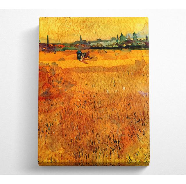 Arles View From The Wheat Fields by Van Gogh - Wrapped Canvas Art Prints Brambly Cottage Size: 106.6cm H x 66cm W x 10cm D on Productcaster.