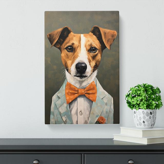 Jack Russell in a Suit Painting No.2 Happy Larry Size: 60cm H x 40cm W x 3cm D on Productcaster.