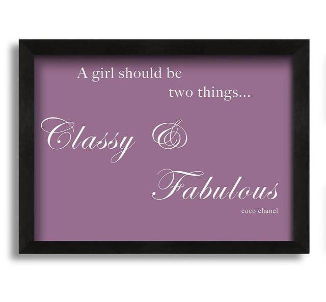 Classy N Fabulous White - Picture Frame Typography on Canvas Maturi Size: 30cm H x 42cm W x 10cm D, Colour: Dusty Pink on Productcaster.