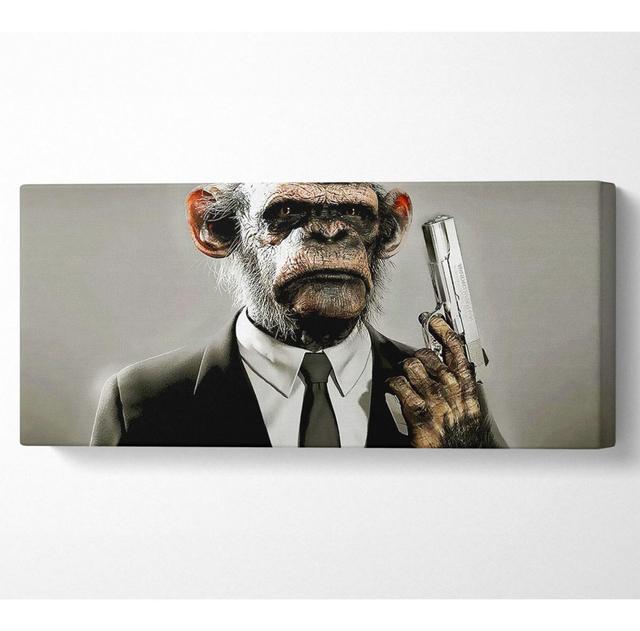 Monkey Business - Kunstdrucke auf Leinwand - Wrapped Canvas Happy Larry Größe: 81,3 cm H x 183 cm B x 10 cm T on Productcaster.