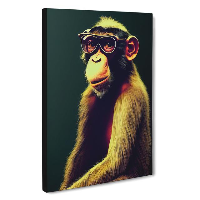 Special Monkey - Wrapped Canvas Graphic Art Happy Larry Size: 60cm H x 40cm W x 3cm D on Productcaster.