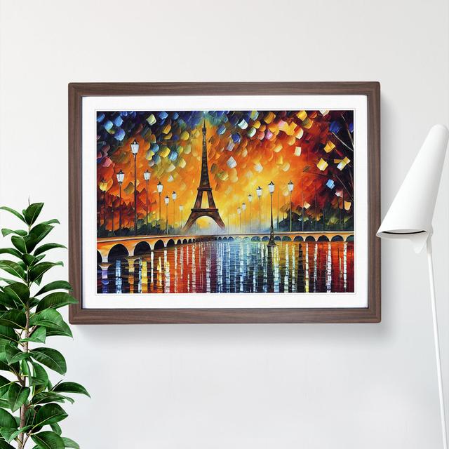 Eiffel Tower Paris Vol.3 - Picture Frame Painting Ebern Designs Size: 25cm H x 34cm W x 2cm D, Frame Colour: Walnut on Productcaster.