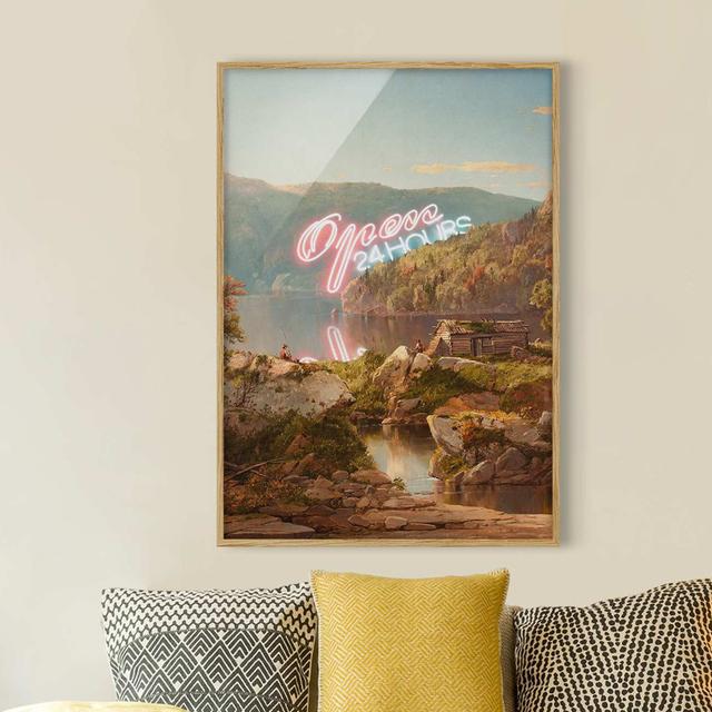 Open 24 Hours by Jonas Loose - Picture Frame Graphic Art on Paper Ebern Designs Frame Option: Brown Framed, Size: 40cm H x 30cm W x 2cm D on Productcaster.