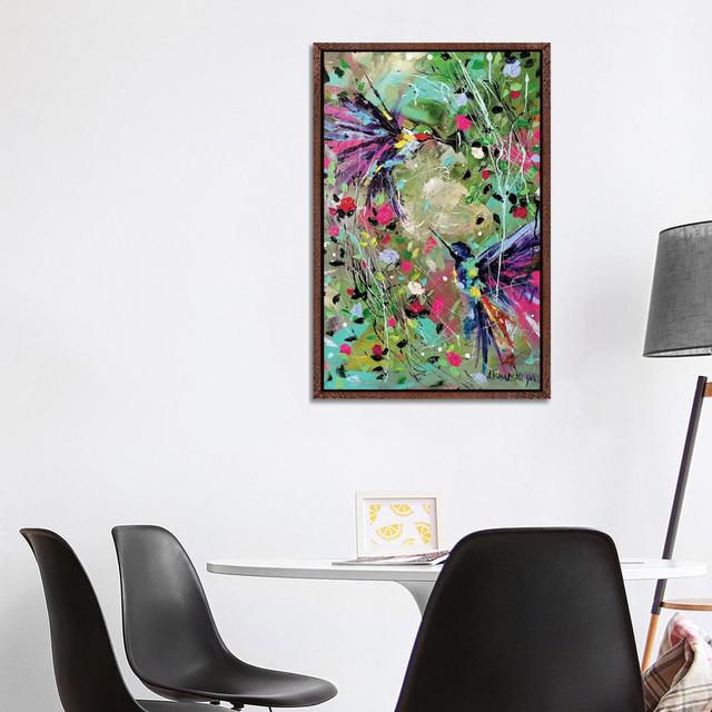 Flowers With Birds by Aliaksandra Tsesarskaya - Gallery-Wrapped Canvas Giclée on Canvas Lark Manor Size: 101.6cm H x 66.04cm W, Format: Classic Wood F on Productcaster.