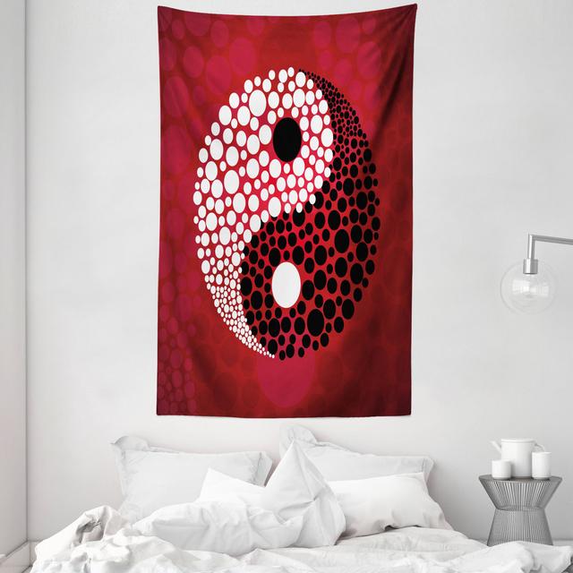 Tapestry, Abstract Cosmos Sign, Red Abakuhaus Maße: 230 cm H x 140 cm B on Productcaster.