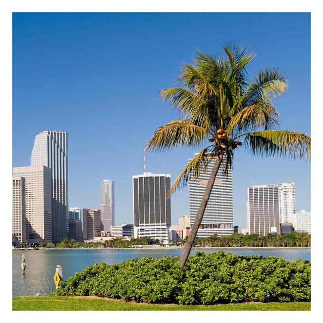 Miami Beach Skyline 1.92m x 1.92m Textured Matte Peel & Stick Wall Mural East Urban Home Size: 3.36m x 3.36m on Productcaster.