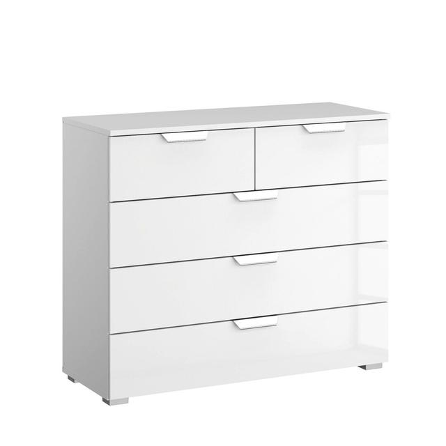 Aditio 5 Drawer Chest Rauch Colour (Body/Front): Alpine white/hihg-gloss white on Productcaster.