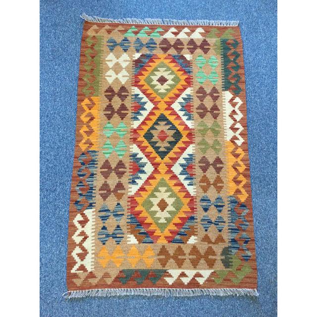 One-of-a-Kind Lujan Hand-Knotted 2'8" x 4'2" Wool Area Rug in Brown/Blue Natur Pur on Productcaster.