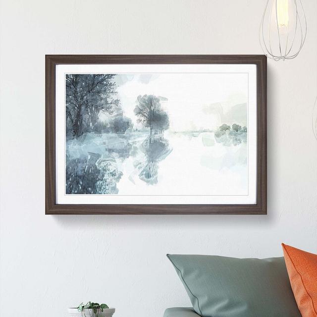 Trees Reflecting in a Lake at Winter in Abstract - Picture Frame Graphic Art Print East Urban Home Frame Option: Walnut, Size: 40cm H x 60cm W x 2cm D on Productcaster.