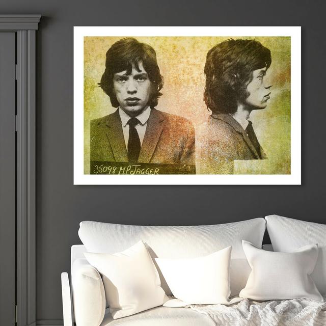 'Mick Jagger Mugshot' Graphic Art Print on Canvas East Urban Home Size: 61 cm H x 91.4 cm W on Productcaster.