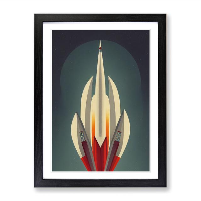 An Unbeatable Spaceship Rocket - Wrapped Canvas Graphic Art Borough Wharf Size: 46cm H x 34cm W, Format: Black Framed on Productcaster.