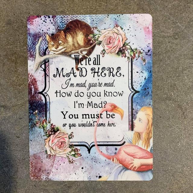 Alice In Wonderland , We''re All Mad Here - Metal Sign British Metal Sign Conpany Size: 40 cm H x 28 cm W on Productcaster.