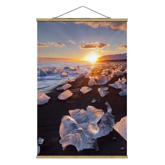 Ice Chunks on the Beach Iceland - Photograph Print Highland Dunes Size: 75cm H x 50cm W x 0.3cm D on Productcaster.