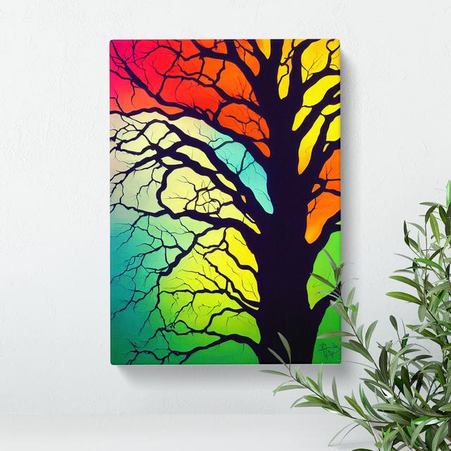 Colourful Abstract Tree No.6 - Graphic Art Marlow Home Co. Format: Wrapped Canvas, Size: 60cm H x 40cm W x 3cm D, Matte Colour: No Matte on Productcaster.