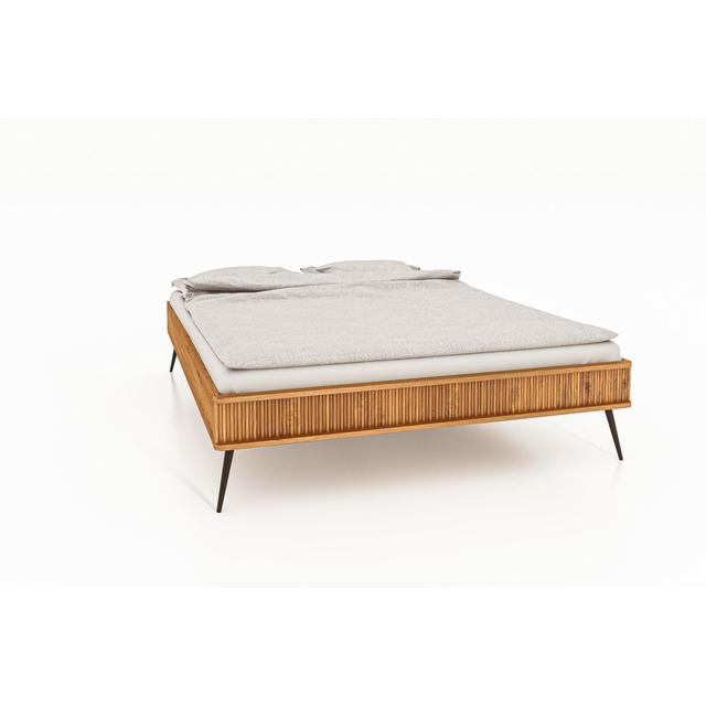 Juleen Bed Frame Bed Ebern Designs Size: 160 x 210cm, Frame Material: Oak Wood, Colour: Wild Oak on Productcaster.