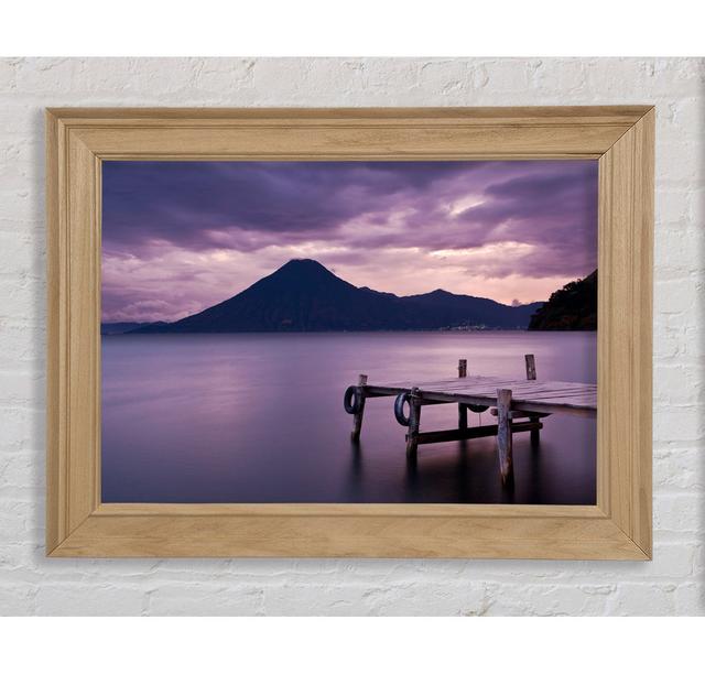 Purple Mountain Stillness Framed Print Union Rustic Size: 100cm H x 141.4cm W x 8cm D, Format: Gold Black Framed Paper on Productcaster.