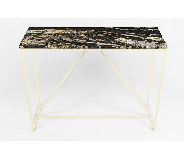 Adetutu 100Cm Console Table Canora Grey Table Base Colour: Beige, Table Top Colour: Titanium on Productcaster.