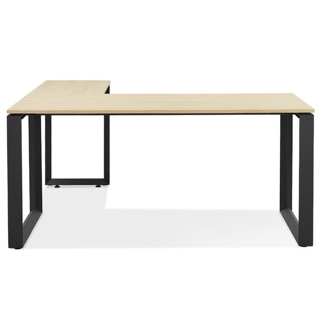 Jedinko 170cm W L-Shape Executive Desk 17 Stories Top Colour: Ash Wood, Frame Colour: Black on Productcaster.