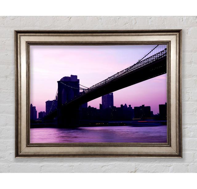 Brooklyn Bridge Purple Hue Framed Print Bright Star Size: 59.7cm H x 84.1cm W on Productcaster.