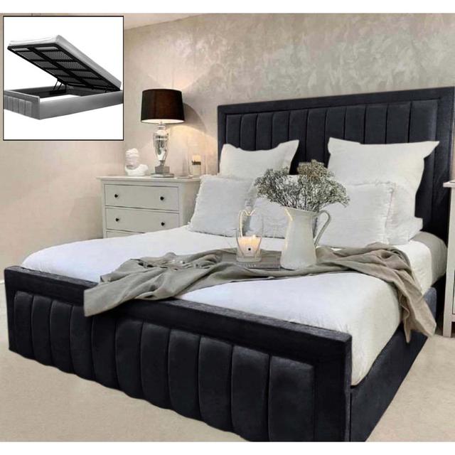 Antrone Upholstered Storage Bed Canora Grey Colour: Steel, Size: Small Double (4') on Productcaster.