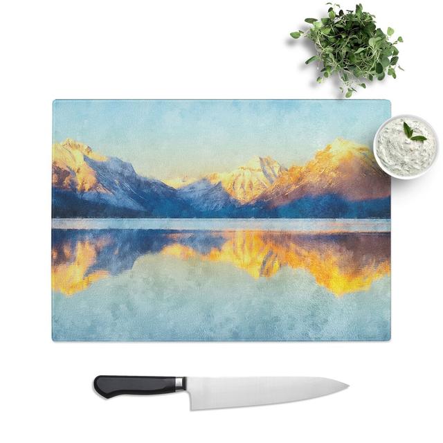 Tempered Glass Sunlight over Lake Mcdonald Chopping Board East Urban Home Size: 28.5 cm x 39 cm on Productcaster.