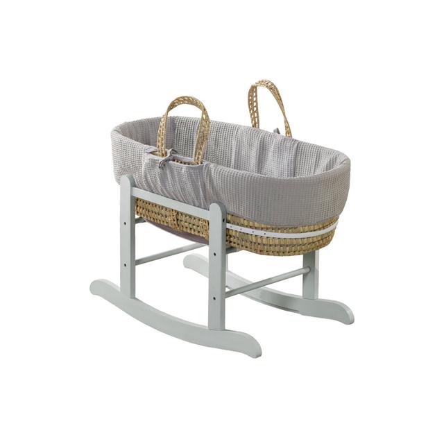 Moses Basket with Bedding and Stand Kinder Valley Finish: Grey, Colour: Grey on Productcaster.