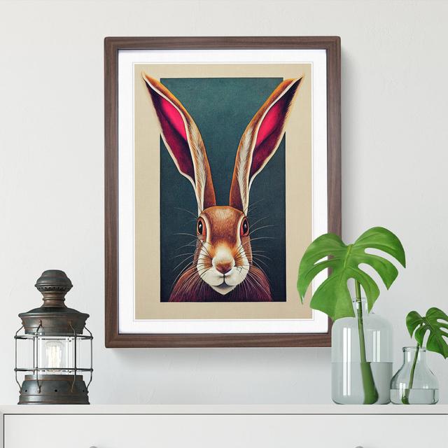 View of a Hare - Picture Frame Graphic Art Brambly Cottage Size: 34cm H x 25cm W x 2cm D, Frame Colour: Walnut on Productcaster.