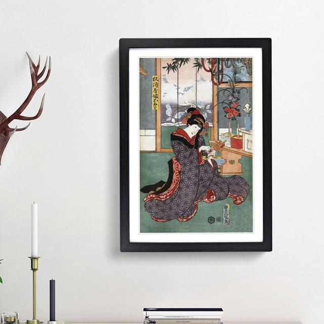 Young Maiden Omiwa by Utagawa Kunisada - Picture Frame Art Print East Urban Home Size: 65cm H x 48cm W x 2cm D, Frame Option: Black Framed on Productcaster.