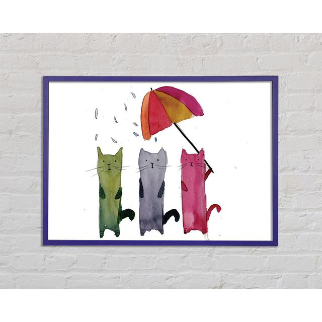 Umbrella Cats - Print Zoomie Kids Size: 59.7cm H x 84.1cm W x 2cm D on Productcaster.