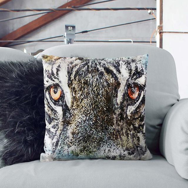 Eye of the Tiger Cushion with Filling East Urban Home Size: 45cm H x 45cm W x 15cm D on Productcaster.