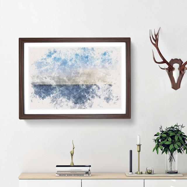 Baltic Sea Horizon Watercolour - Picture Frame Graphic Art Print East Urban Home Frame Option: Walnut Framed, Size: 62cm H x 87cm W x 2cm D on Productcaster.