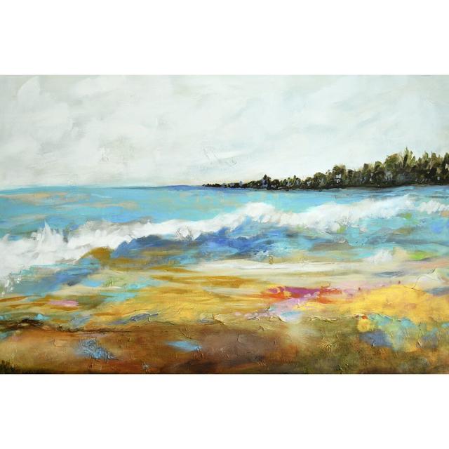 Beach Surf II by Karen Fields - Wrapped Canvas Painting Print Blue Elephant Size: 20cm H x 30cm W on Productcaster.