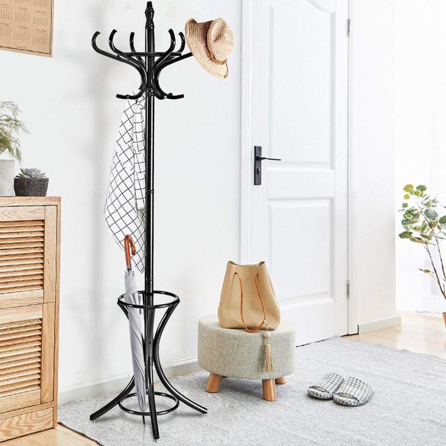 Krauss Freestanding 12 - Hook Coat Stand Ophelia & Co. Colour: Black on Productcaster.