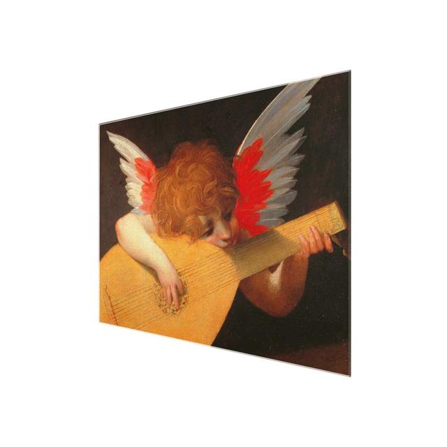 Musizierender Angel by Rosso Fiorentino - Painting Print on Glass East Urban Home Size: 75cm H x 100cm W x 0.4cm D on Productcaster.